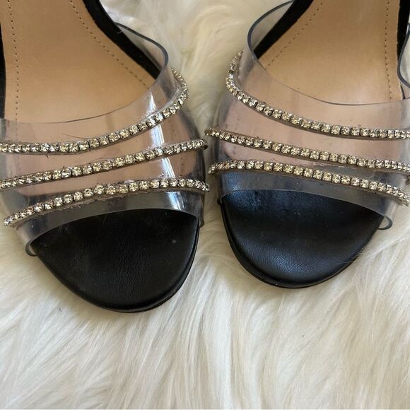 Schutz Sandal Heels Rowenah Black Crystal Embellishment Size 7.5 Rhinestone - Picture 13 of 13